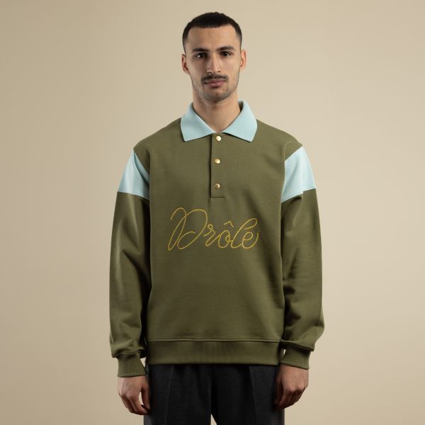 Drôle De Monsieur Drôle Tresses Longsleeve Polo Groen