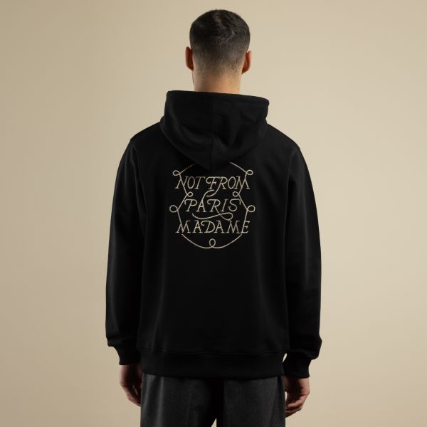 Drôle De Monsieur Slogan Tresses Hoodie Zwart