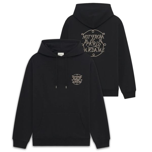 Drôle De Monsieur Slogan Tresses Hoodie Zwart