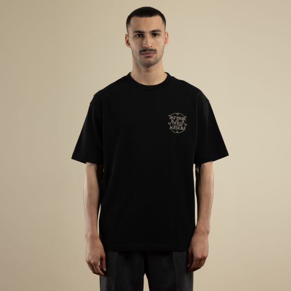 Drôle De Monsieur Slogan Tresses T-shirt Zwart