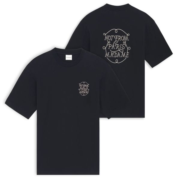 Drôle De Monsieur Slogan Tresses T-shirt Zwart