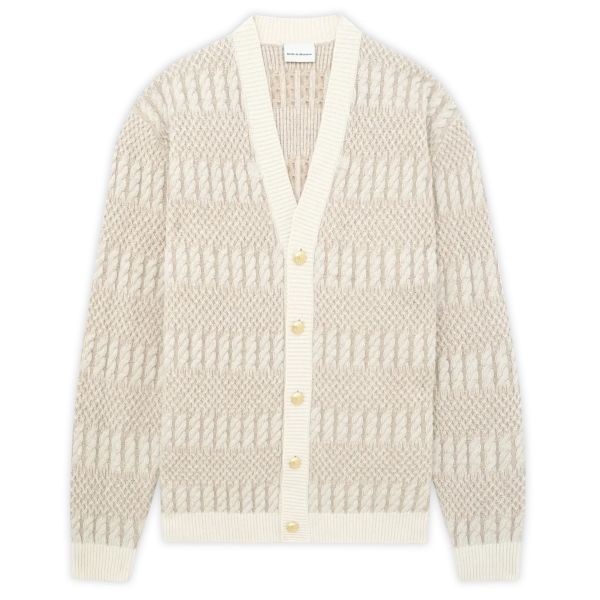 Drôle De Monsieur Torsades Bicolore Cardigan Off White