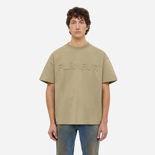 Flâneur Embossed T-shirt Beige