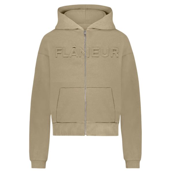Flâneur Embossed Zip-Up Vest Beige