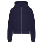 Flâneur Embossed Zip-Up Vest Donker Blauw