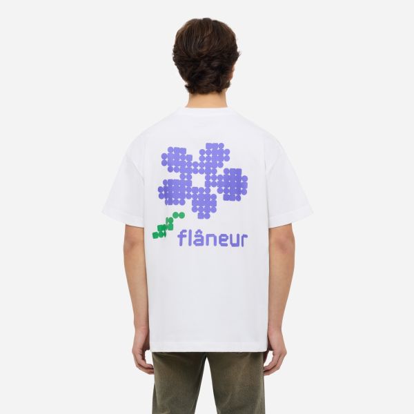 Flâneur Pixel Flower T-shirt Wit