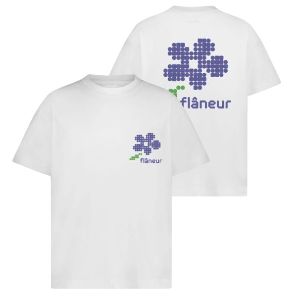 Flâneur Pixel Flower T-shirt Wit