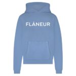 Flâneur Printed Logo Hoodie Blauw