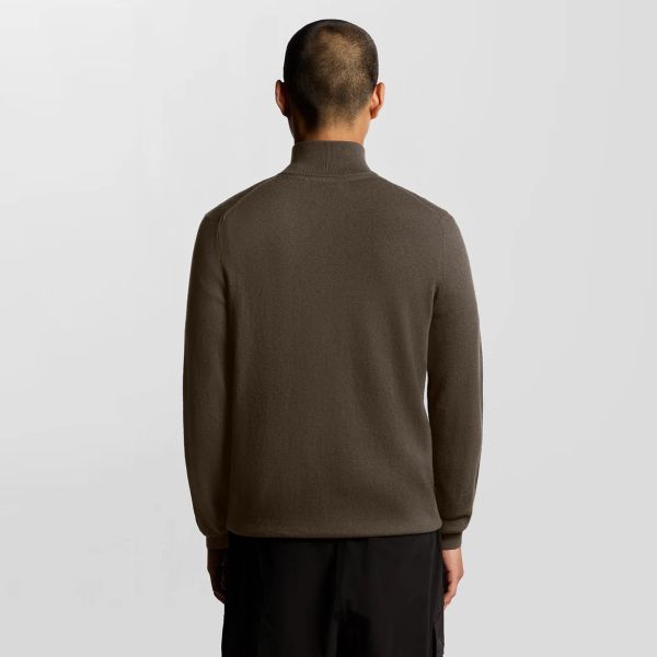 Lyle & Scott Cotton Merino Quarter Zip Sweater Bruin