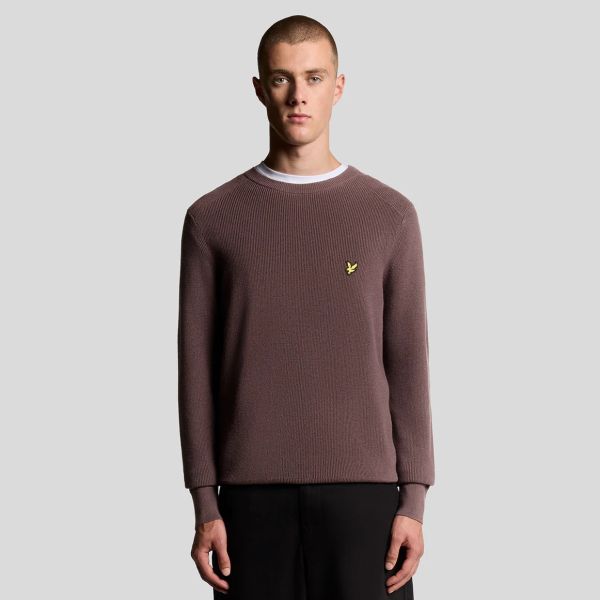 Lyle & Scott Engineered Rib Sweater Bruin