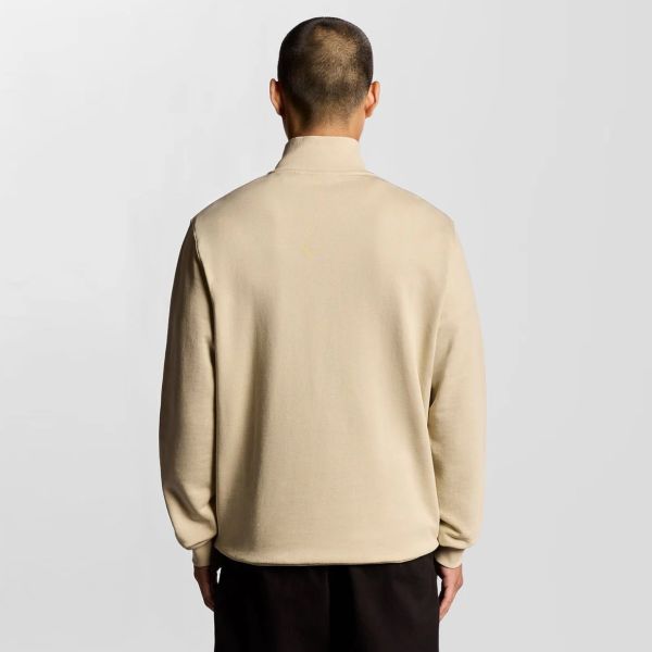 Lyle & Scott Loopback Quarter Zip Sweater Beige