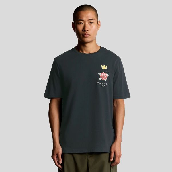 Lyle & Scott Rose and Crown T-shirt Navy