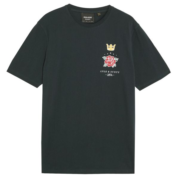 Lyle & Scott Rose and Crown T-shirt Navy