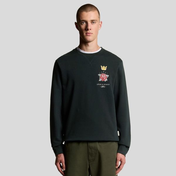 Lyle & Scott Rose and Crown Sweater Navy