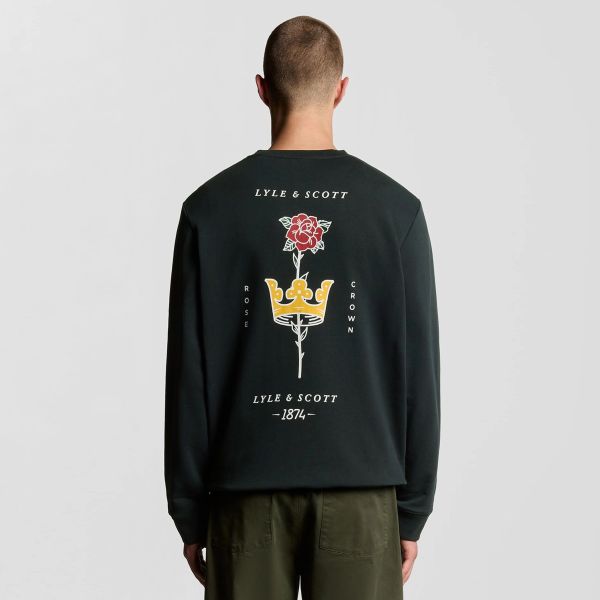 Lyle & Scott Rose and Crown Sweater Navy