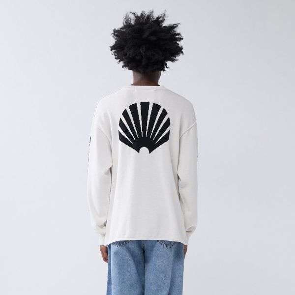 New Amsterdam Surf Association Knitted Logo Longsleeve T-shirt Off White