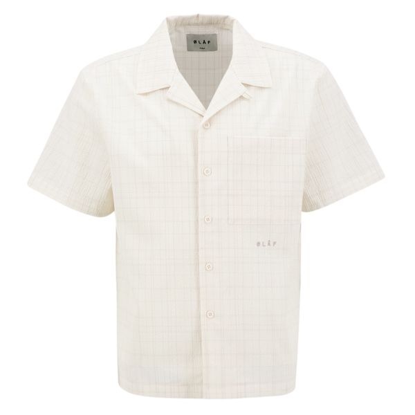 Olaf Fine Check Camp Overhemd Off White