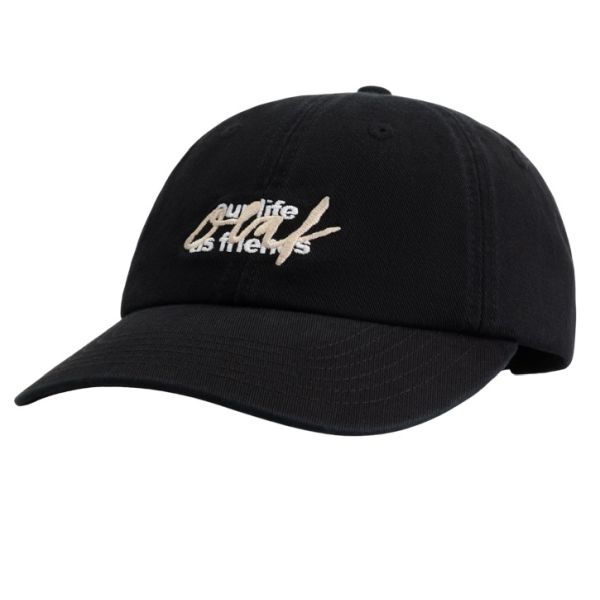 Olaf Script Logo Washed Cap Zwart