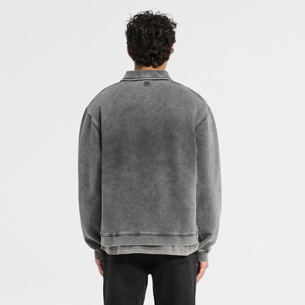 Represent Initial Boxy Quarter Zip Sweater Antraciet