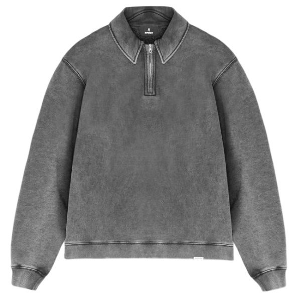 Represent Initial Boxy Quarter Zip Sweater Antraciet