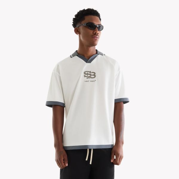 Saint Blanc Interlock Logo Jersey Wit