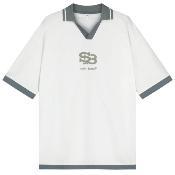Saint Blanc Interlock Logo Jersey Wit