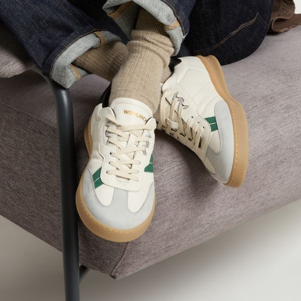 Woolrich Double U.T. Sneaker Off White/Grijs/Groen