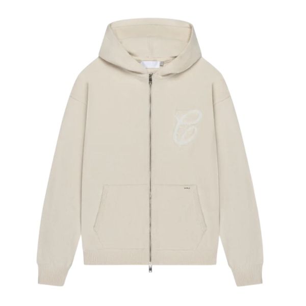 CROYEZ FLUFFY ESSENCE KNIT ZIP-HOODIE | CREAM