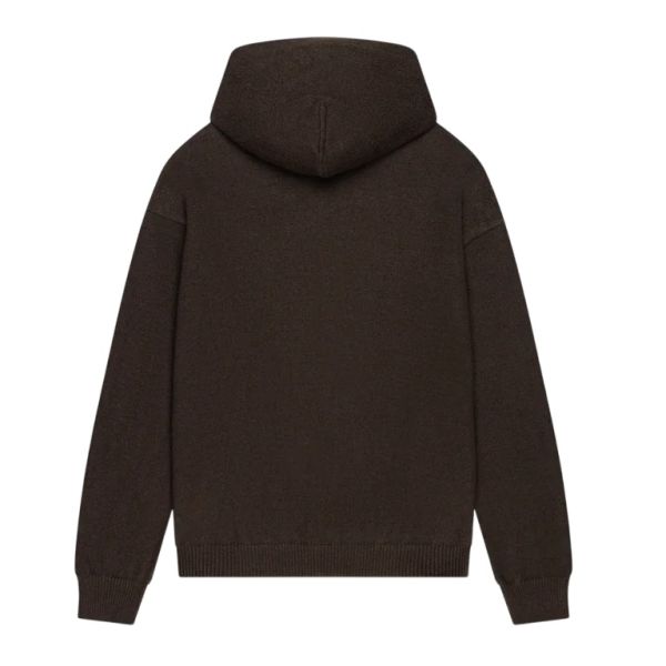CROYEZ FLUFFY ESSENCE KNIT ZIP-HOODIE | BROWN