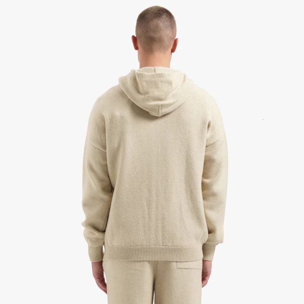 CROYEZ FLUFFY ESSENCE KNIT ZIP-HOODIE | SAND