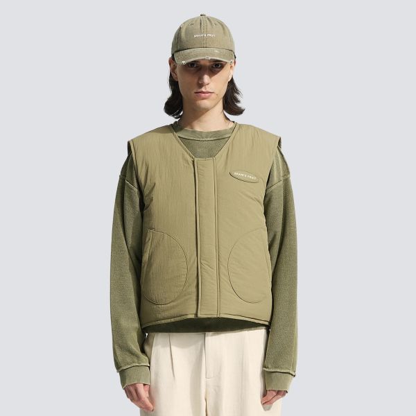 Bram's Fruit Emblem Patch Padded Bodywarmer Groen