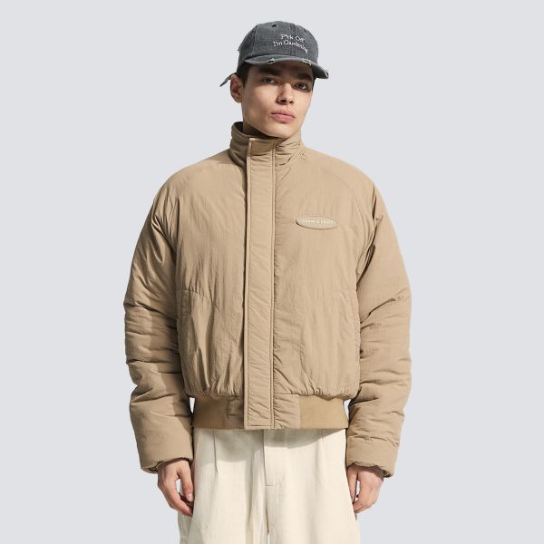 Bram's Fruit Emblem Patch Padded Jas Beige