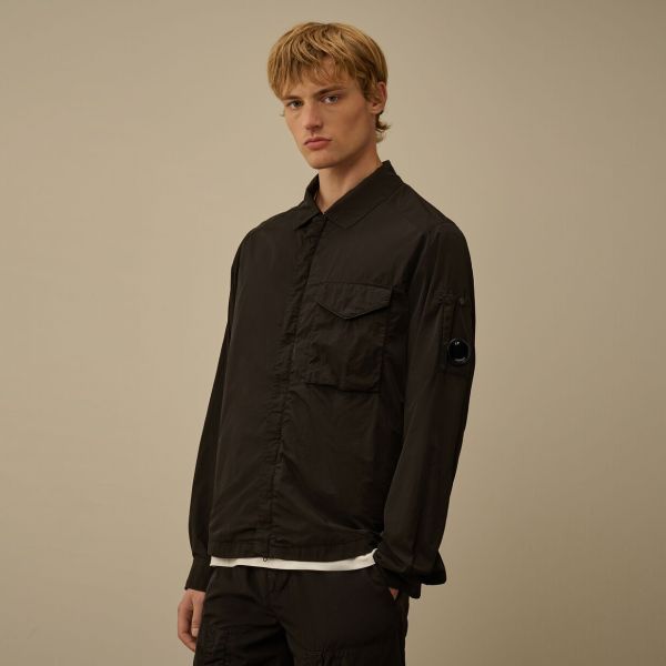 CP Company Chrome-R Lens Zipped Overshirt Zwart