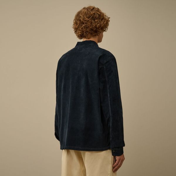 CP Company Corduroy Lens Button Overshirt Navy