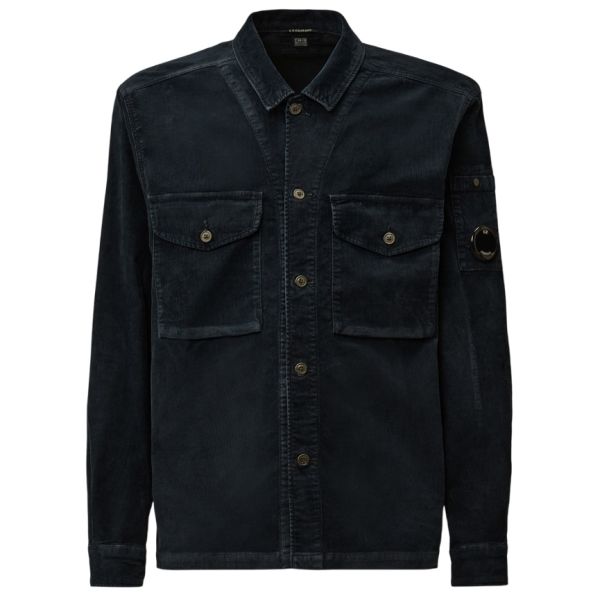 CP Company Corduroy Lens Button Overshirt Navy