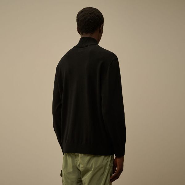 CP Company Extrafine Merino Wool Half Zip Sweater Zwart