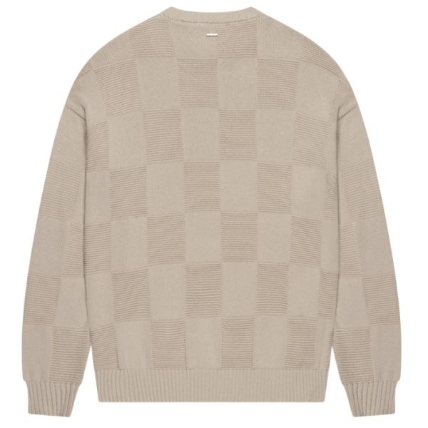 Croyez Checkerboard Knit Sweater Grijs