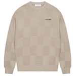 Croyez Checkerboard Knit Sweater Grijs