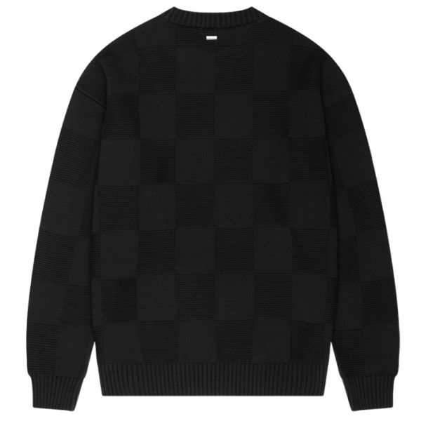 Croyez Checkerboard Knit Sweater Zwart