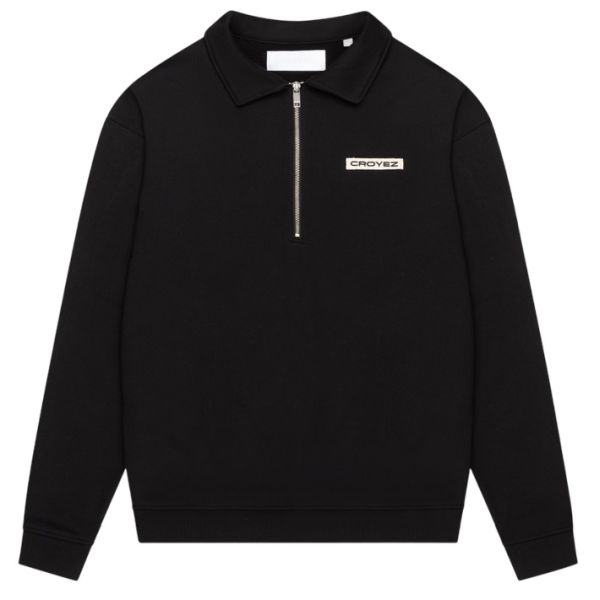 Croyez Etiquette Half Zip Sweater Zwart | Mezaldy.com