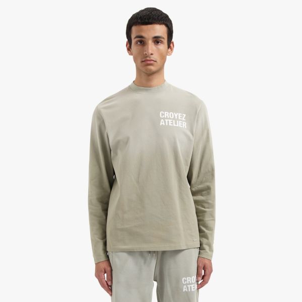 Croyez Sprayed Atelier Longsleeve T-shirt Donker Groen