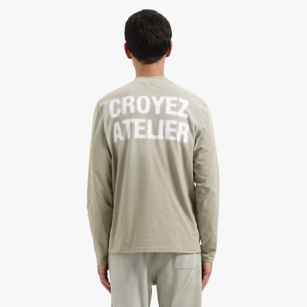 Croyez Sprayed Atelier Longsleeve T-shirt Donker Groen