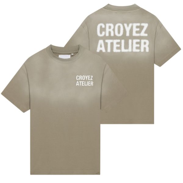 Croyez Sprayed Atelier T-shirt Donker Groen