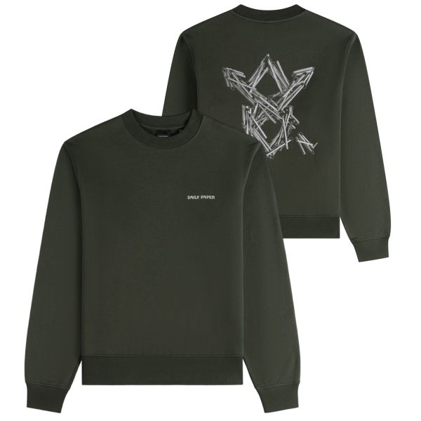 Daily Paper Matchstick Shield Sweater Donker Groen