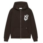 CROYEZ FLUFFY ESSENCE KNIT ZIP-HOODIE | BROWN