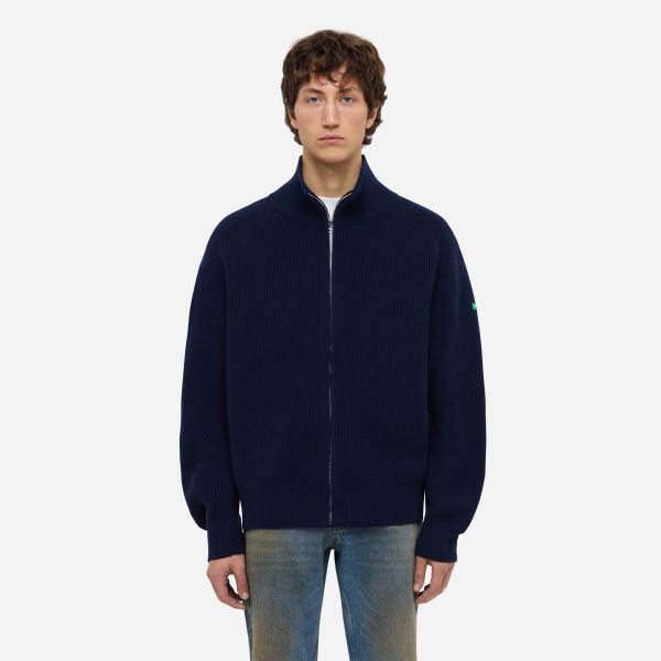 Flâneur Badge Knit Cardigan Navy