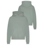 Flâneur Double Logo Washed Hoodie Licht Groen