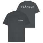 Flâneur Double Logo Washed T-shirt Zwart
