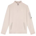 Malelions Fleece Half Zip Sweater Beige