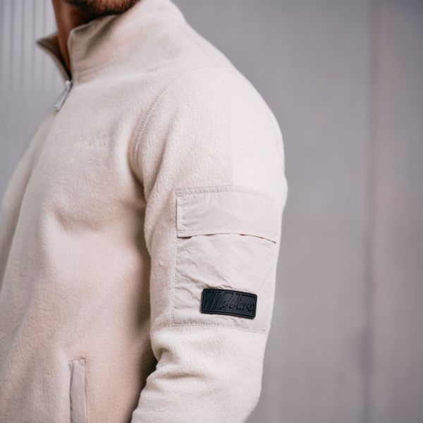 Malelions Fleece Half Zip Sweater Beige